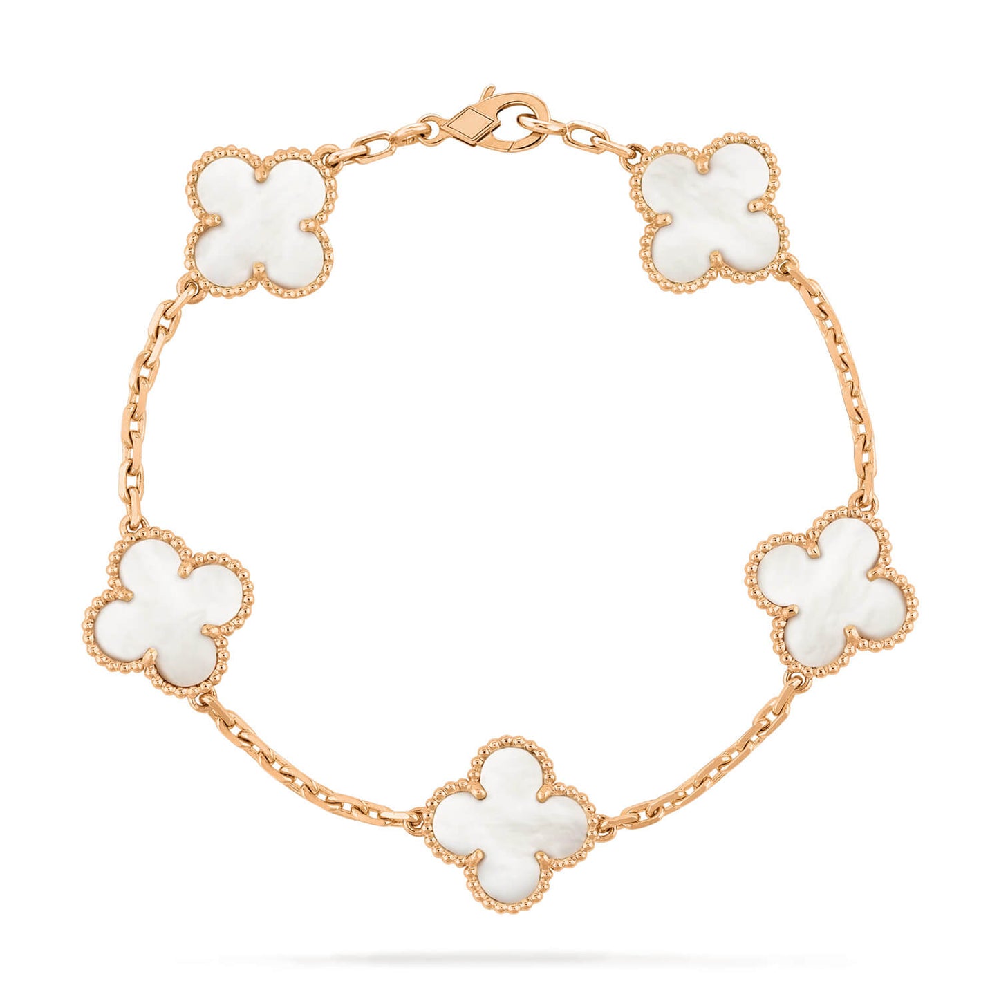 [Lumi Jewelry]CLOVER  5 MOTIF WHITE MOP BRACELET