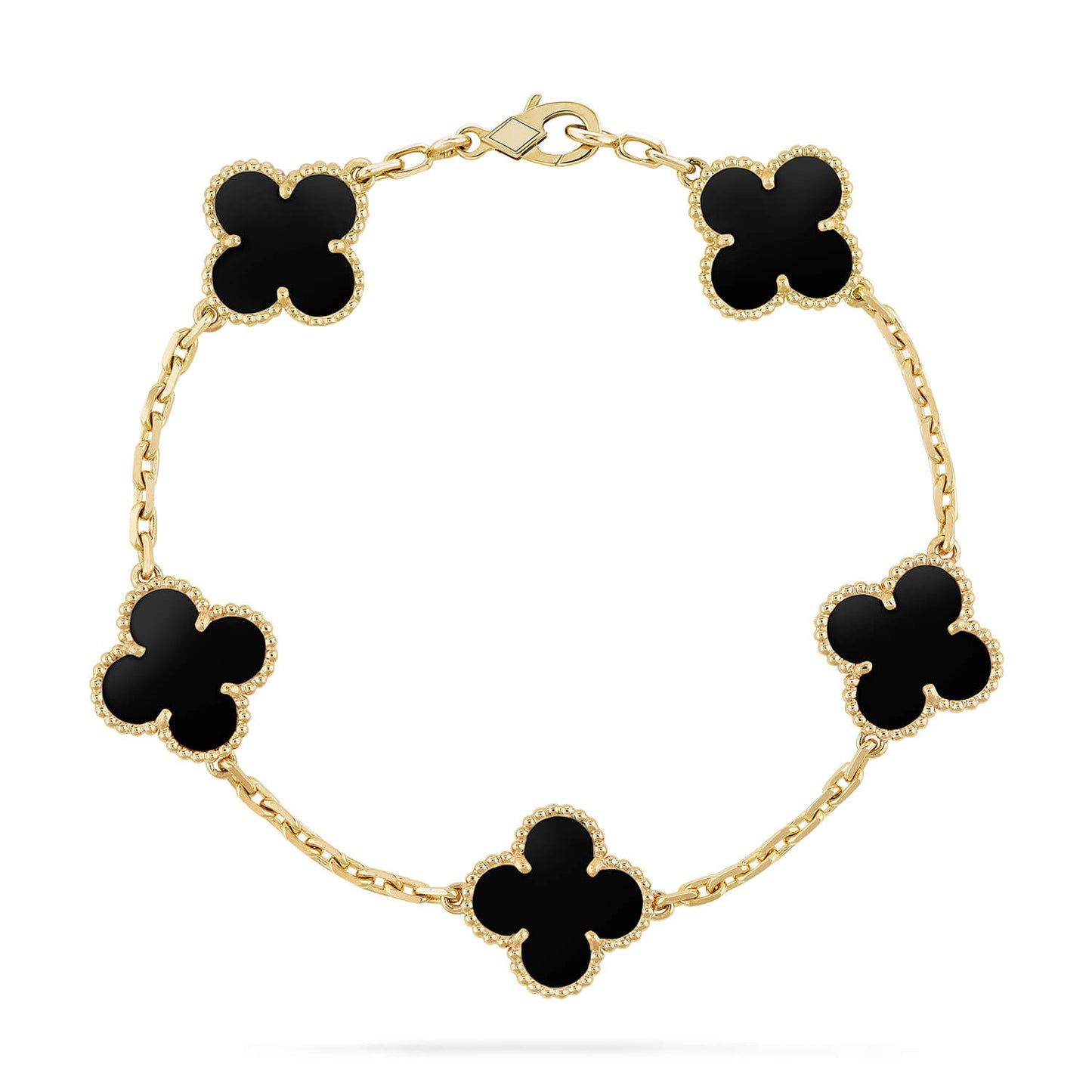 [Lumi Jewelry]CLOVER  5 MOTIFS BLACK ONYX BRACELET