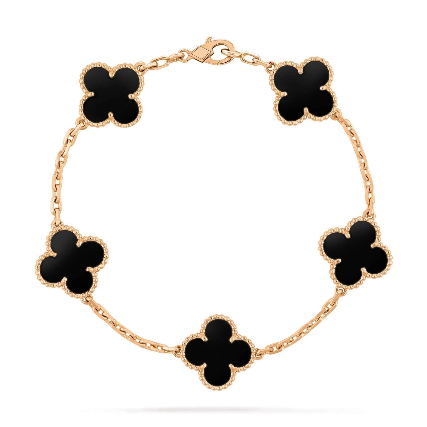 [Lumi Jewelry]CLOVER  5 MOTIFS BLACK ONYX BRACELET
