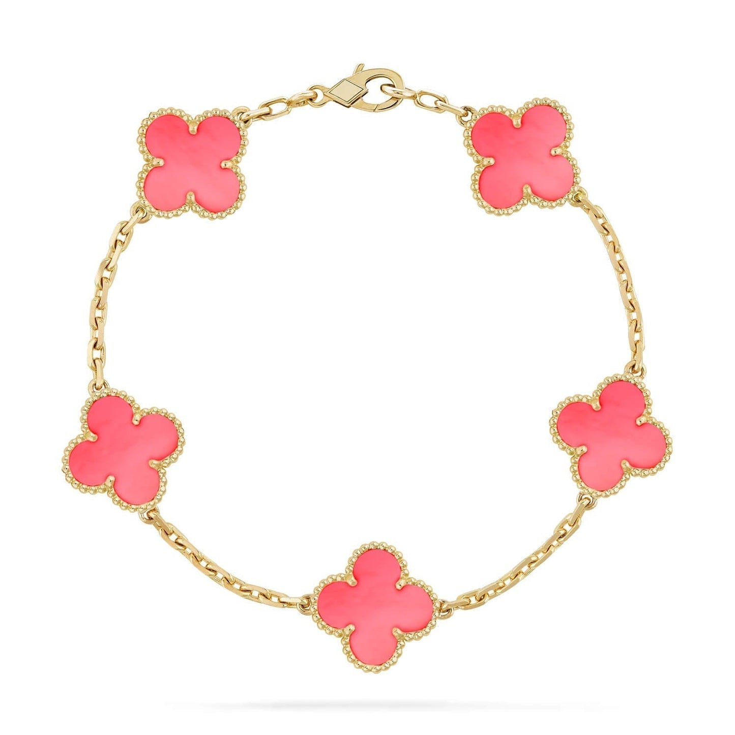 [Lumi Jewelry]CLOVER 5 PINK MOP BRACELET