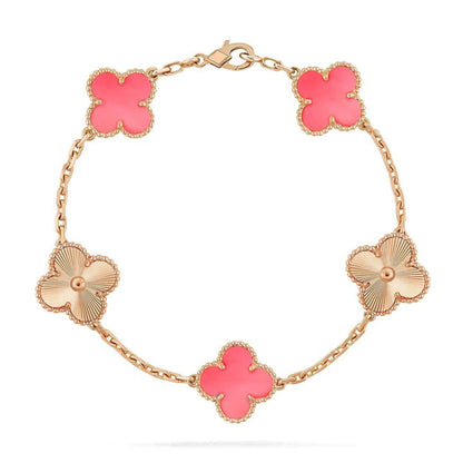 [Lumi Jewelry]CLOVER BRACELET 5 MOTIF PINK AND PINK GOLD