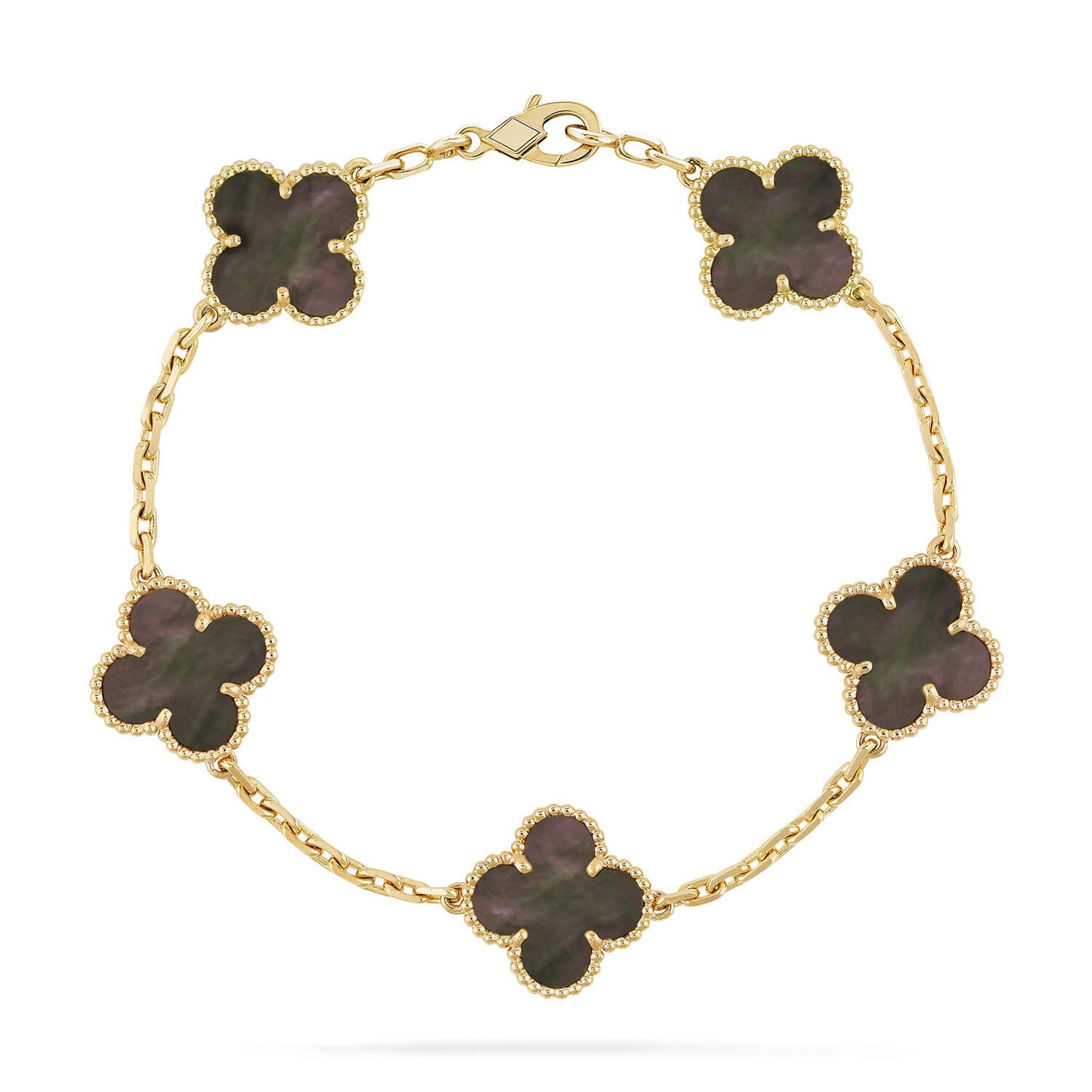 [Lumi Jewelry]CLOVER 5 MOTIF GRAY MOP  BRACELET