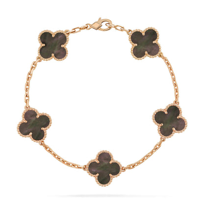 [Lumi Jewelry]CLOVER 5 MOTIF GRAY MOP  BRACELET