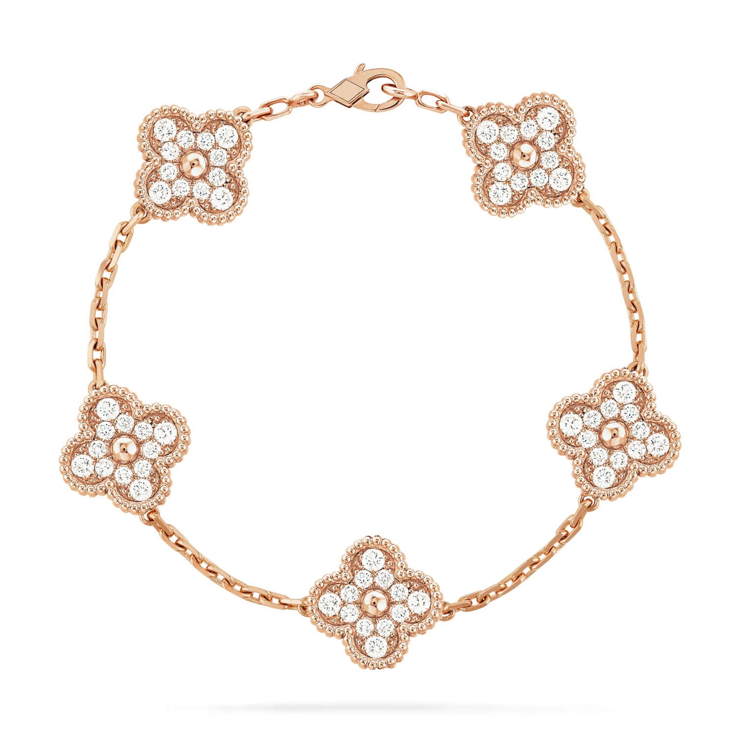 [Lumi Jewelry]CLOVER 5 MOTIFS  FULL DIAMOND BRACELET