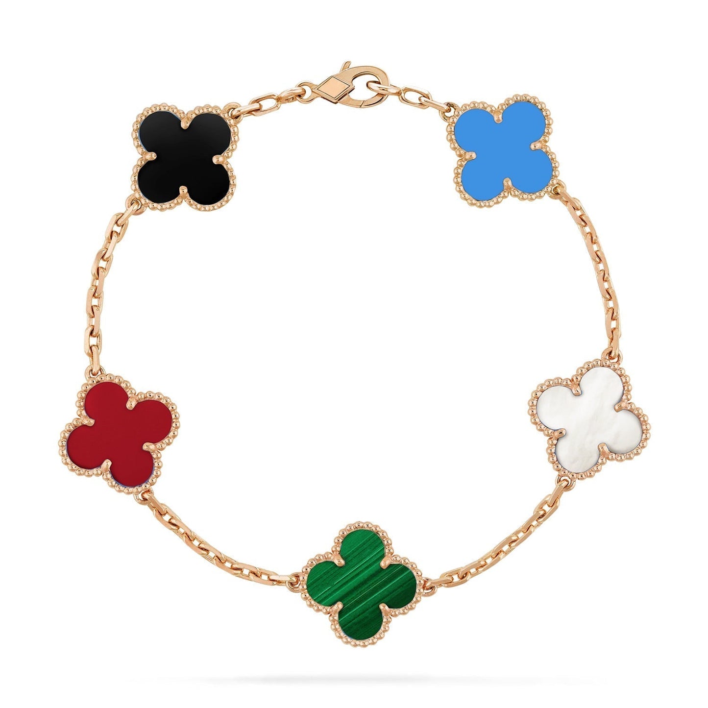 [Lumi Jewelry]CLOVER 5 MOTIFS MULTICOLOR  BRACELET