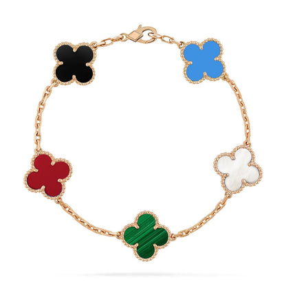 [Lumi Jewelry]CLOVER 5 MOTIFS MULTICOLOR  BRACELET