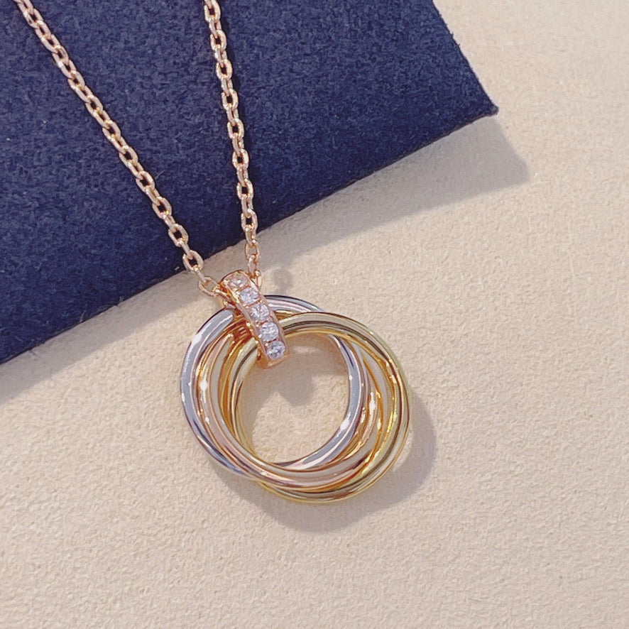 [Lumi Jewelry]TRINITY NECKLACE GOLD  DIAMONDS
