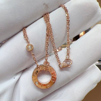 [Lumi Jewelry]LOVE NECKLACE 16MM 2 DIAMONDS