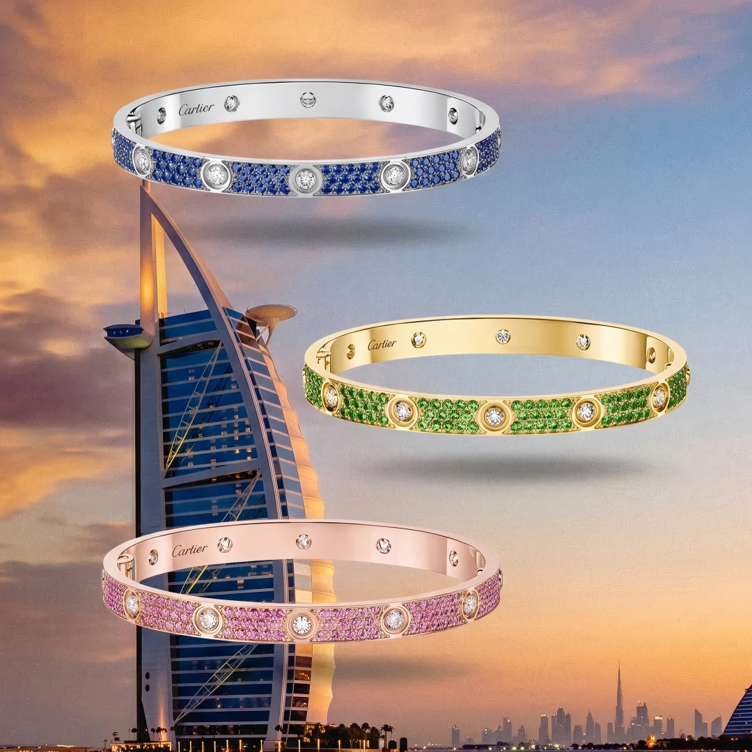 [Lumi Jewelry]2026 PAVE GEMSTONE LOVE BRACELET 6.1MM 10 DIAMONDS