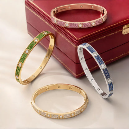 [Lumi Jewelry]2026 PAVE GEMSTONE LOVE BRACELET 6.1MM 10 DIAMONDS
