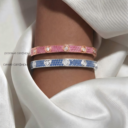 [Lumi Jewelry]2026 PAVE GEMSTONE LOVE BRACELET 6.1MM 10 DIAMONDS