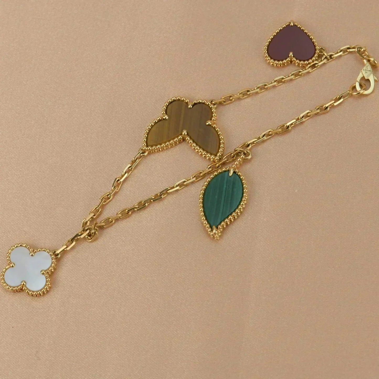 [Lumi Jewelry]LUCKY SPRING 5 MOTIF GOLD BRACELET