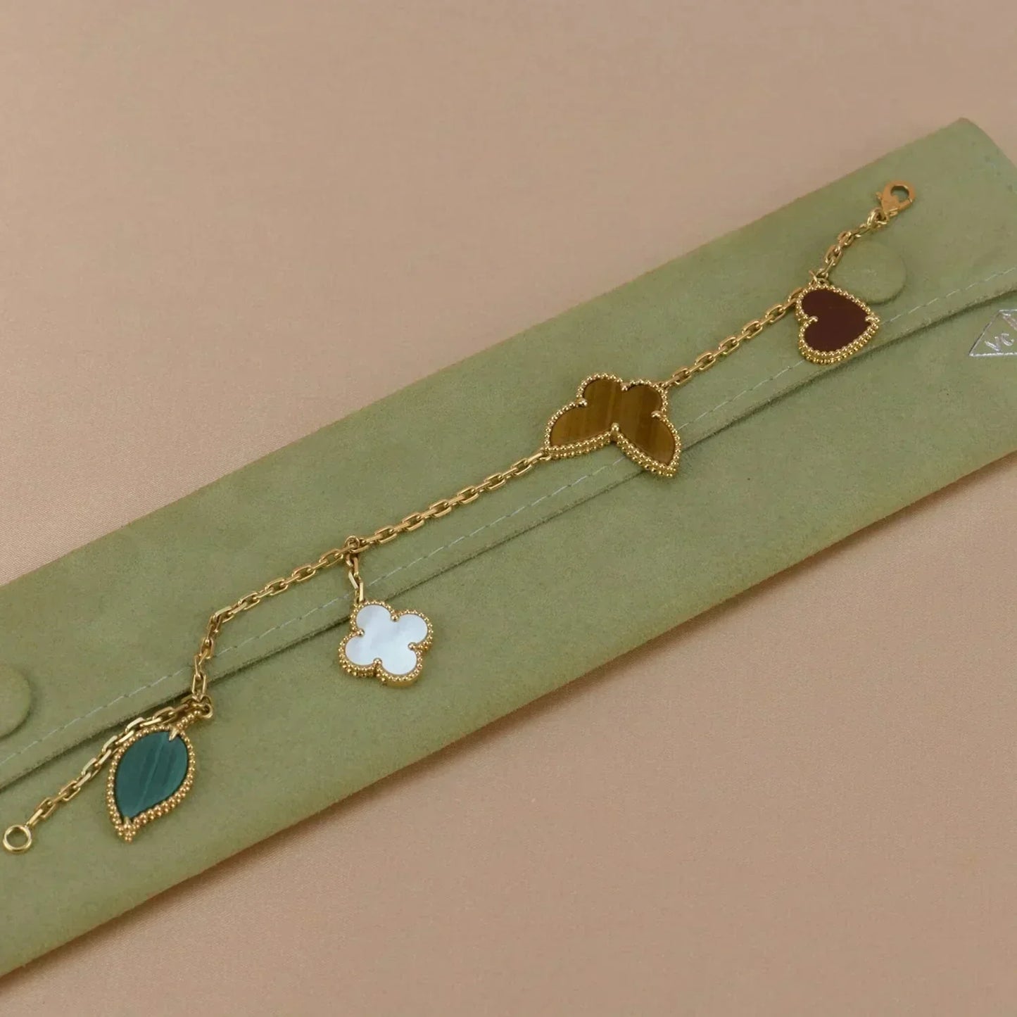 [Lumi Jewelry]LUCKY SPRING 5 MOTIF GOLD BRACELET