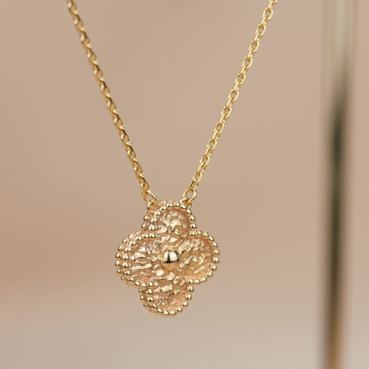 [Lumi Jewelry]CLOVER 15MM  BRONZING NECKLACE