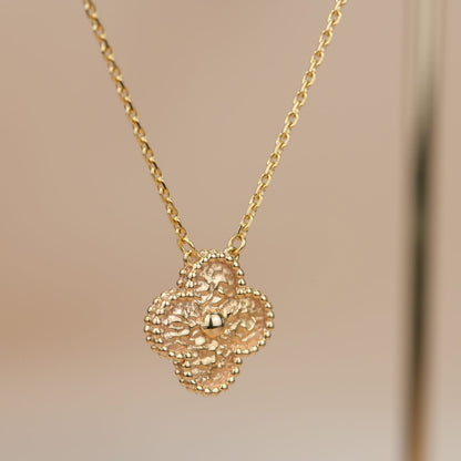 [Lumi Jewelry]CLOVER 15MM  BRONZING NECKLACE