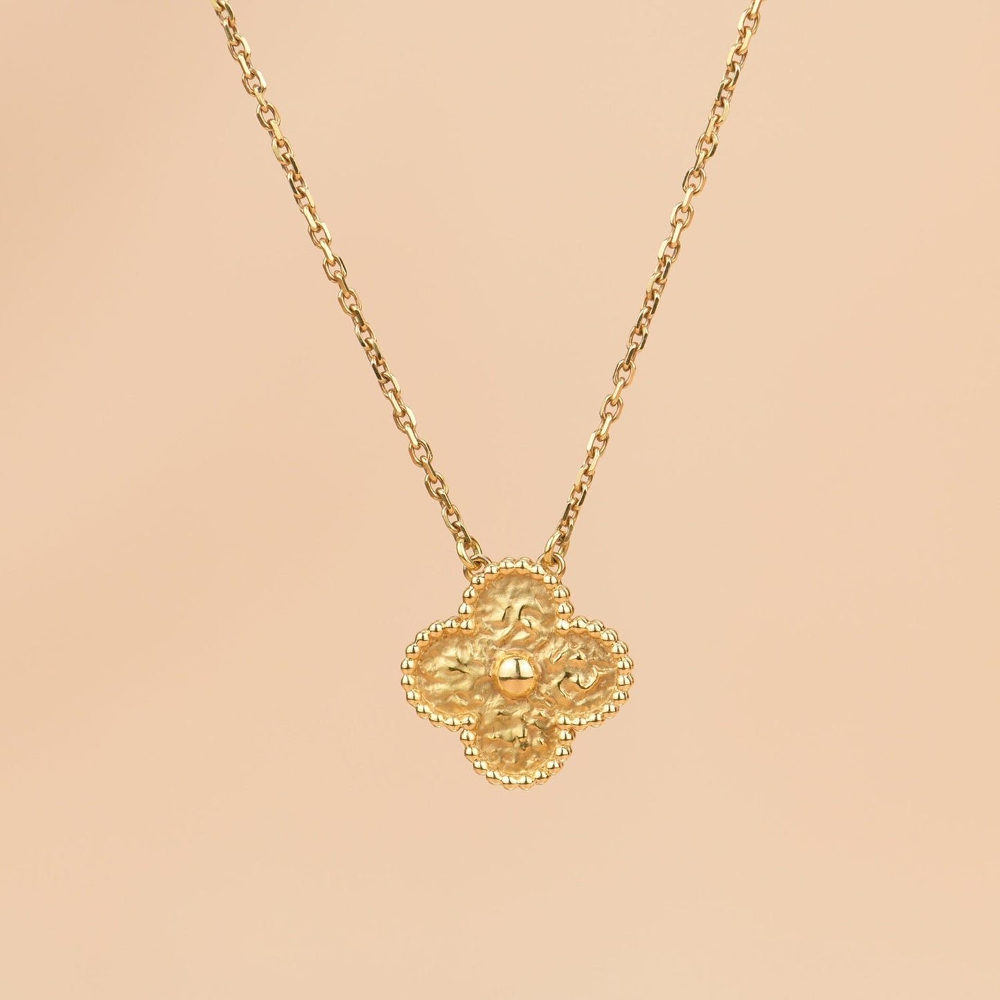 [Lumi Jewelry]CLOVER 15MM  BRONZING NECKLACE