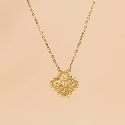 [Lumi Jewelry]CLOVER 15MM  BRONZING NECKLACE