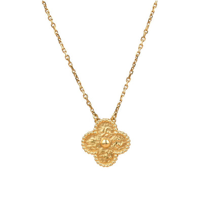 [Lumi Jewelry]CLOVER 15MM  BRONZING NECKLACE