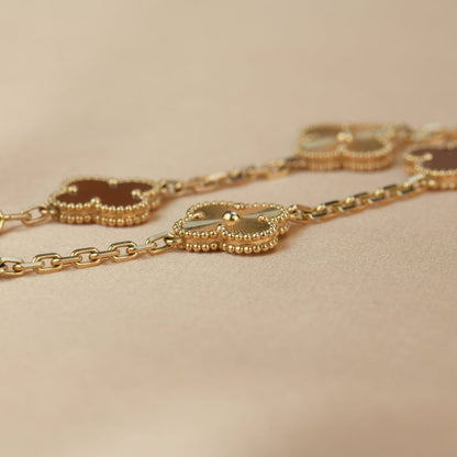 [Lumi Jewelry]CLOVER  5 MOTIFS CARNELIAN GOLD BRACELET