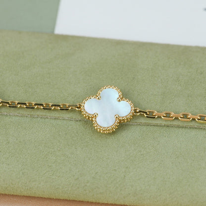 [Lumi Jewelry]CLOVER  5 MOTIF WHITE MOP BRACELET