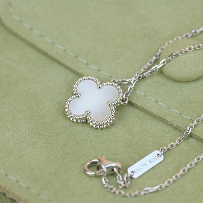 [Lumi Jewelry]CLOVER  15MM WHITE MOTHER-OF-PEARL SILVER