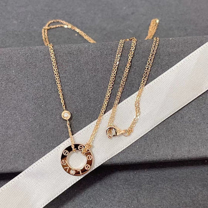[Lumi Jewelry]LOVE NECKLACE 16MM 2 DIAMONDS