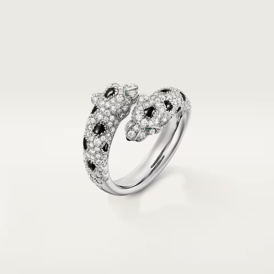 [Lumi Jewelry]PANTHERE DOUBLE HEADED FULL DIAMOND  RING