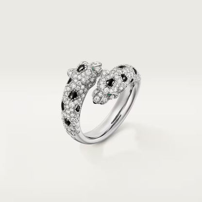 [Lumi Jewelry]PANTHERE DOUBLE HEADED FULL DIAMOND  RING