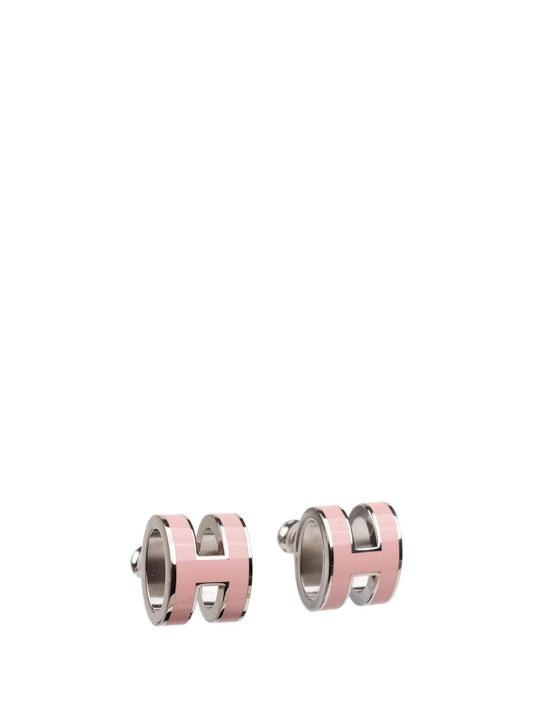 [Lumi Jewelry]MINI POP H SILVER EARRINGS PINK