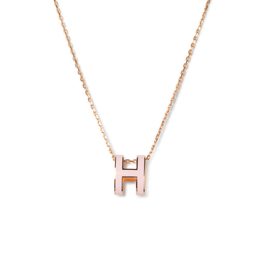 [Lumi Jewelry]POP H PEDANT PINK GOLD