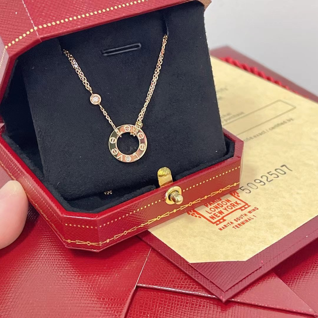 [Lumi Jewelry]LOVE NECKLACE 16MM 2 DIAMONDS