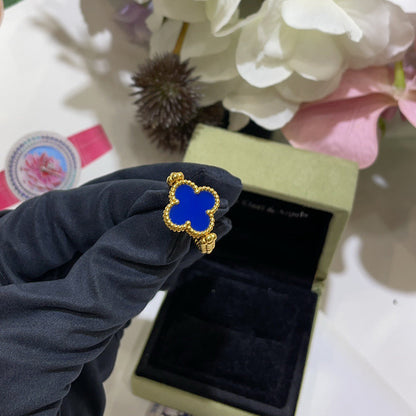 [Lumi Jewelry]CLOVER RIVERSIBLE BLUE AGATE RING