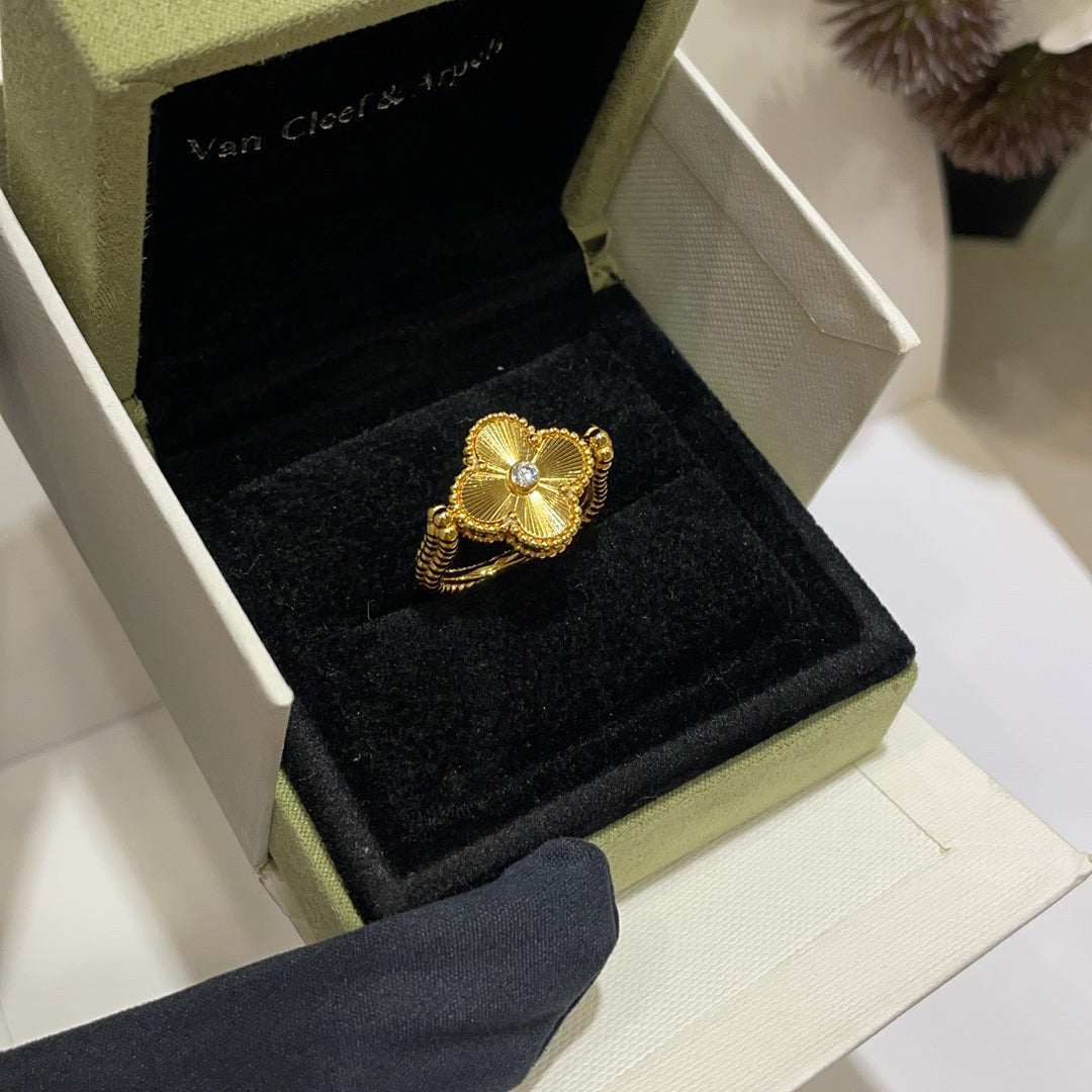 [Lumi Jewelry]CLOVER RIVERSIBLE BLUE AGATE RING