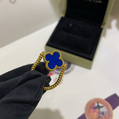 [Lumi Jewelry]CLOVER RIVERSIBLE BLUE AGATE RING