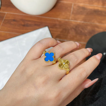 [Lumi Jewelry]CLOVER RIVERSIBLE BLUE AGATE RING