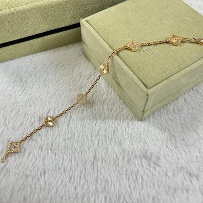 [Lumi Jewelry]CLOVER 6 MOTIF DIAMOND LASER BRACELET