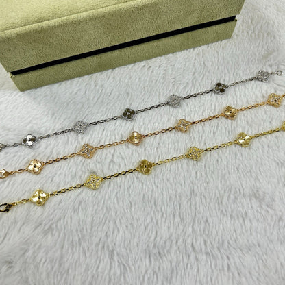 [Lumi Jewelry]CLOVER 6 MOTIF DIAMOND LASER BRACELET