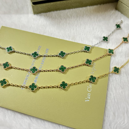 [Lumi Jewelry]CLOVER 6 MOTIF MALACHITE BRACELET