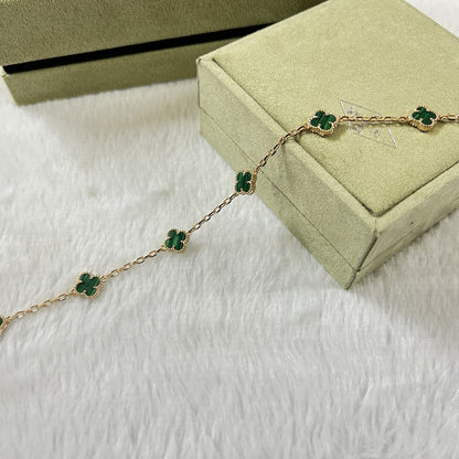 [Lumi Jewelry]CLOVER 6 MOTIF MALACHITE BRACELET