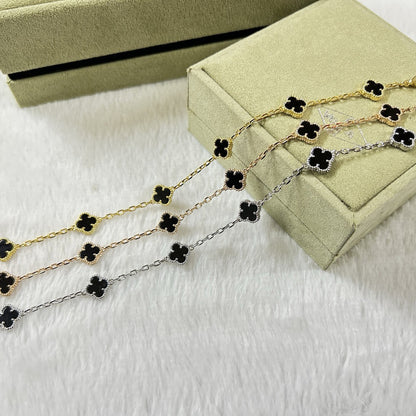 [Lumi Jewelry]CLOVER 6 MOTIF  ONYXS BRACELET