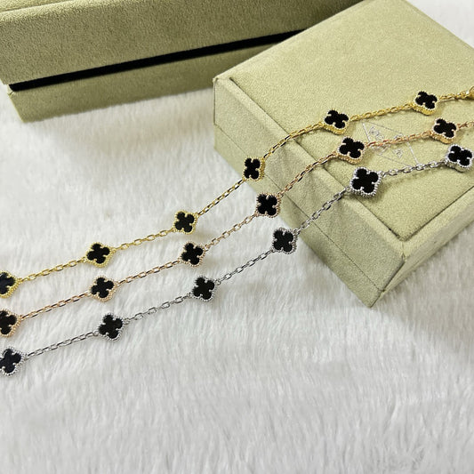 [Lumi Jewelry]CLOVER 6 MOTIF  ONYXS BRACELET