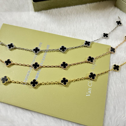 [Lumi Jewelry]CLOVER 6 MOTIF  ONYXS BRACELET