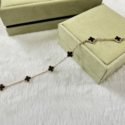 [Lumi Jewelry]CLOVER 6 MOTIF  ONYXS BRACELET