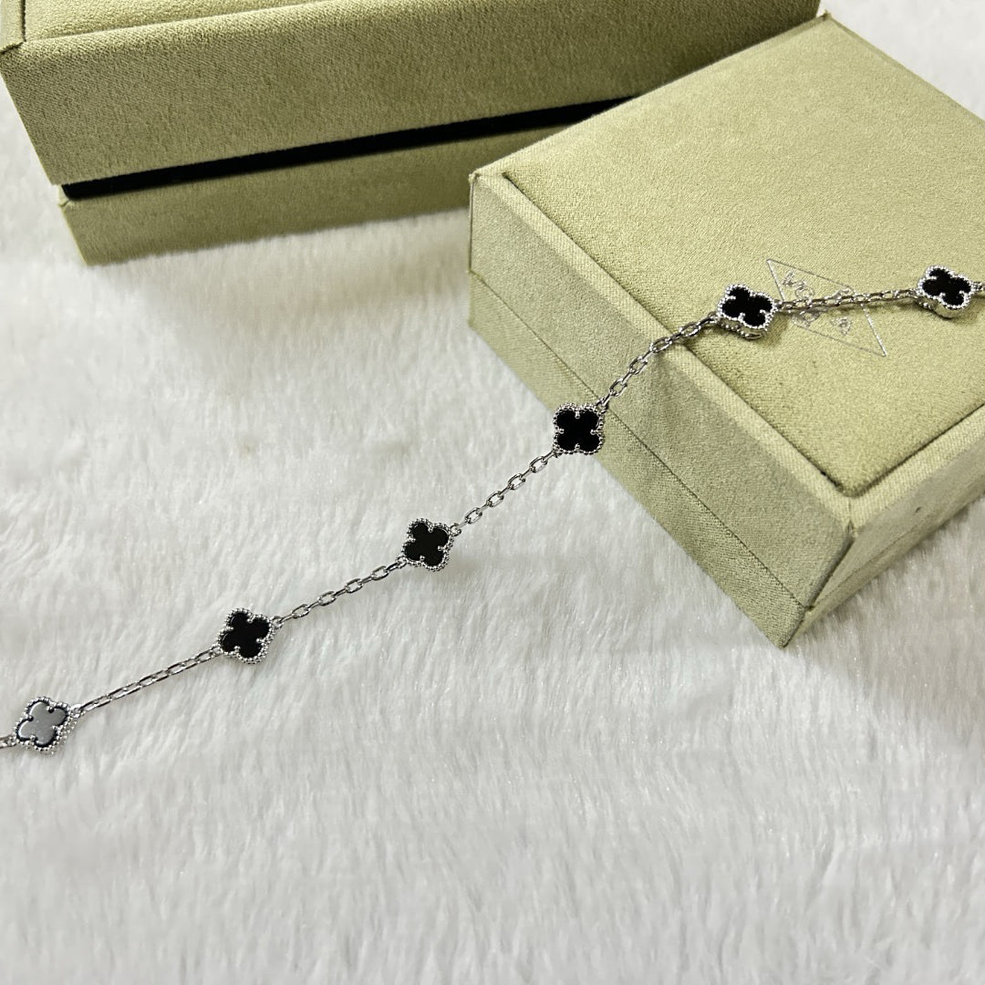 [Lumi Jewelry]CLOVER 6 MOTIF  ONYXS BRACELET