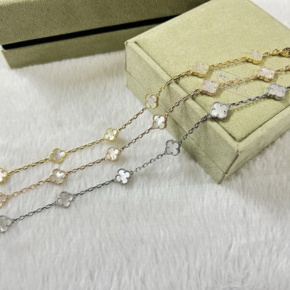 [Lumi Jewelry]CLOVER 6 MOTIF WHITE MOP BRACELET