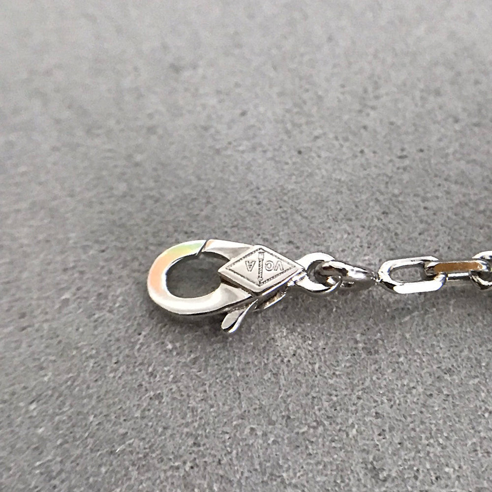 [Lumi Jewelry]CLOVER 5 MOTIF ONYXS DIAMOND BRACELET SILVER