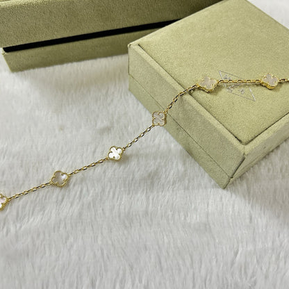 [Lumi Jewelry]CLOVER 6 MOTIF WHITE MOP BRACELET