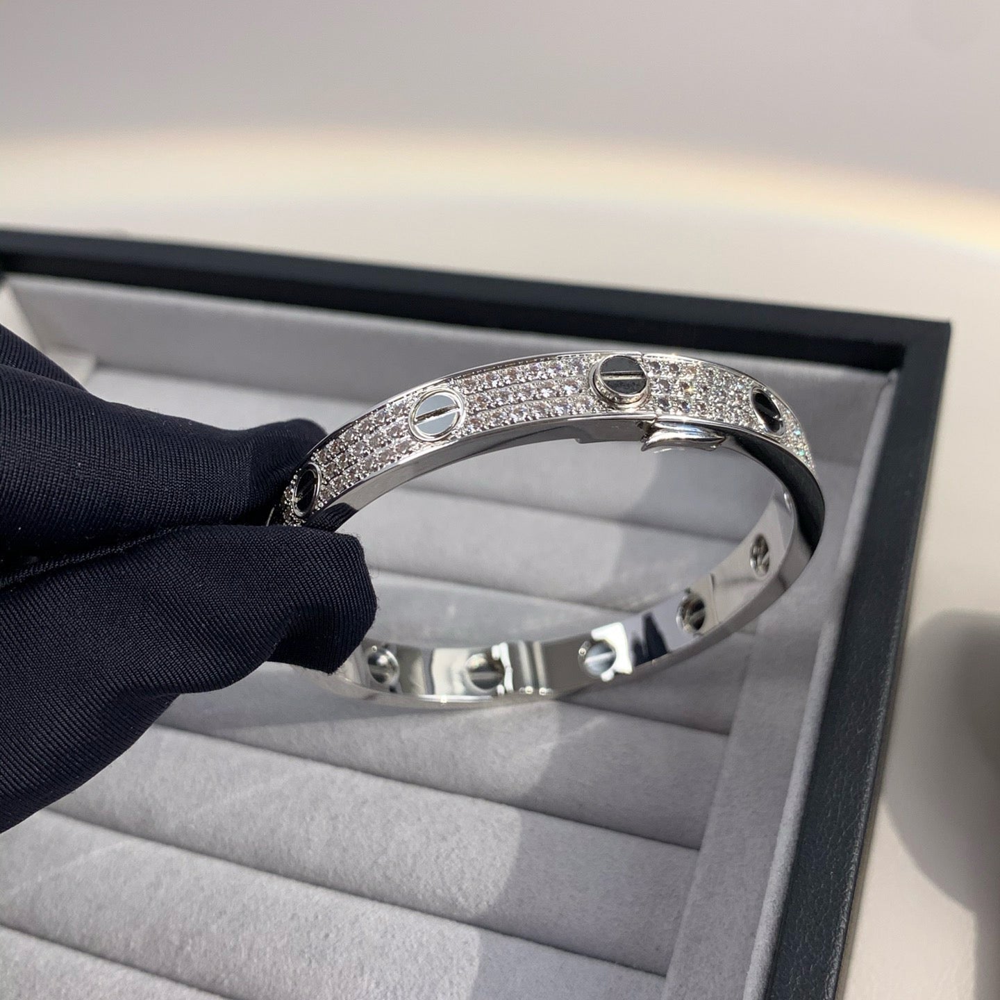 [Lumi Jewelry]LOVE BRACELET 6.1MM DIAMOND-PAVED CERAMIC
