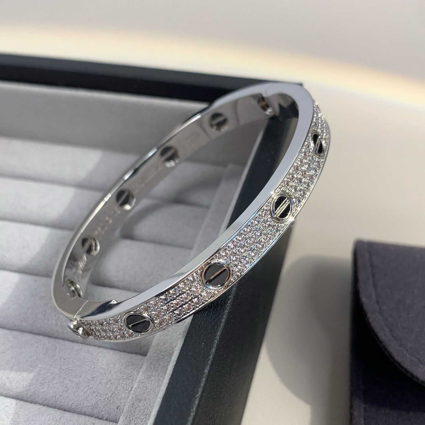 [Lumi Jewelry]LOVE BRACELET 6.1MM DIAMOND-PAVED CERAMIC