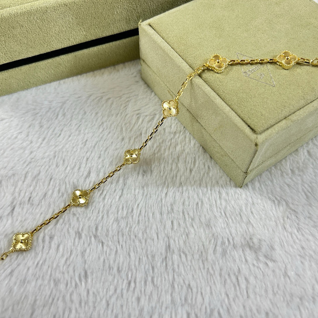 [Lumi Jewelry]CLOVER 6 MOTIF DIAMOND BRACELET